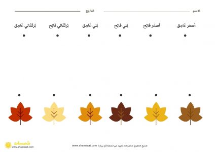 ألوان الخريف -2 وصل الكلمة بالصورة