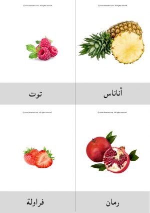 _3 بطاقات الفواكه بالعربي للاطفال