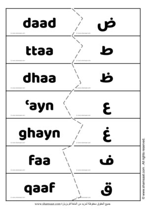  بطاقات الحروف العربية مع صوتها بالانجليزي - Arabic Alphabet Cards with the English sound -2.