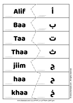  بطاقات الحروف العربية مع صوتها بالانجليزي - Arabic Alphabet Cards with the English sound -4.