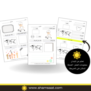 تعلم عن البلدان معلومات العلم - العملة - المكان على الخريطة