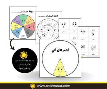 عجلة المشاعر -نشاط عجلة المشاعر – تعلّم وافهم المشاعر والتعبير عنها - نشاط الذكاء العاطفي