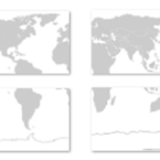 خريطة العالم 4 صفحات قياس كبير جدا